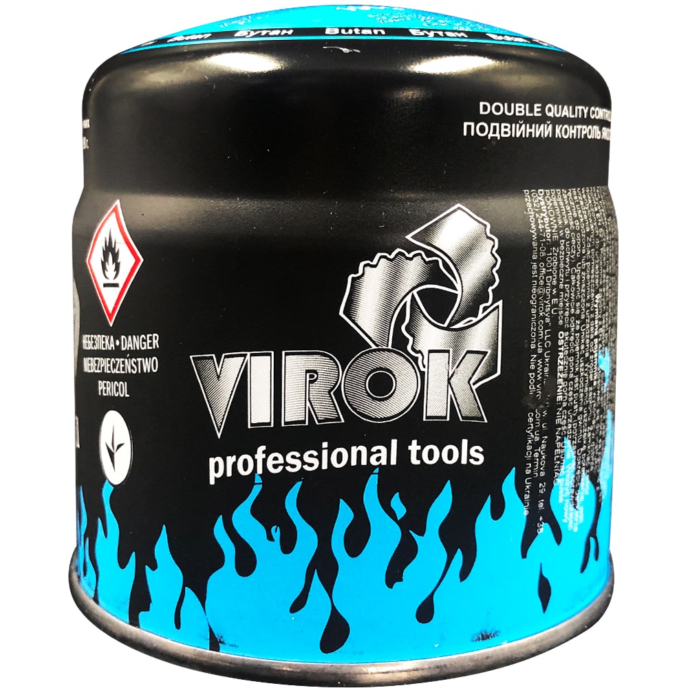 Пробивний газовый баллон VIROK® для дымовой пушки Варомор, 190 гр/330 мл. type 200 BUTAN
