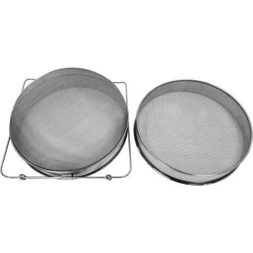 Двойной фильтр для мёда из нержавеющей стали, диаметр 320 мм, высота 65 мм