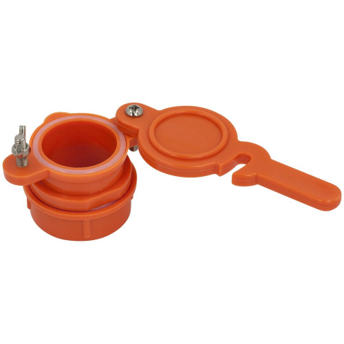 Кран для медогонки, пластиковый 2" (наружный диаметр резьбы 48 мм) оранжевый
